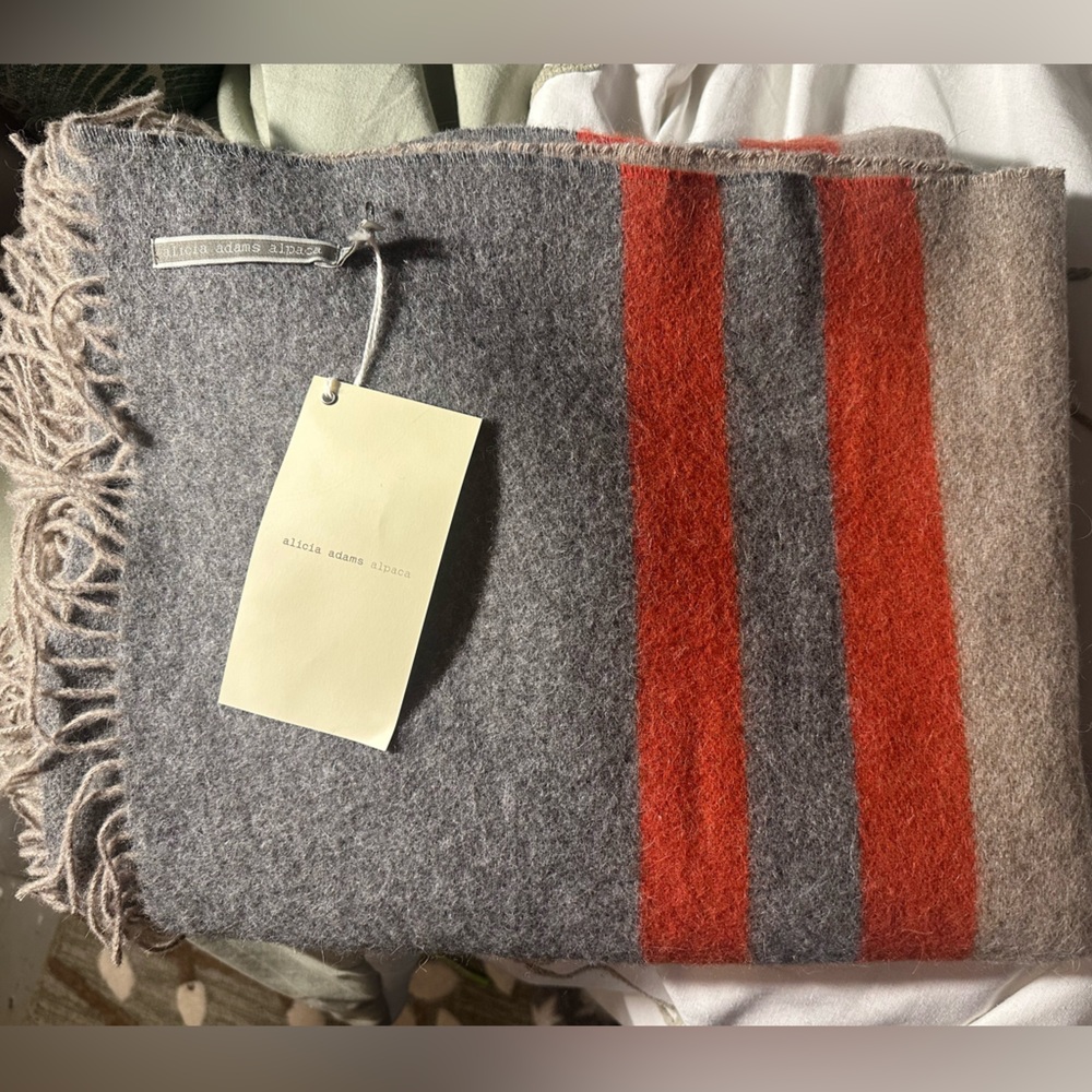 ALICIA ADAMS ALPACA CANYON STRIPE THROW
TAUPE / DARK GREY / PAPRIKA